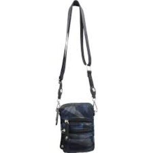 Sondra Roberts Blue Camo Phone Crossbody Purse
